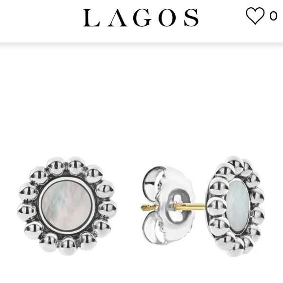 NWT Lagos MAYA Mother Of Pearl Circle Stud Earrings